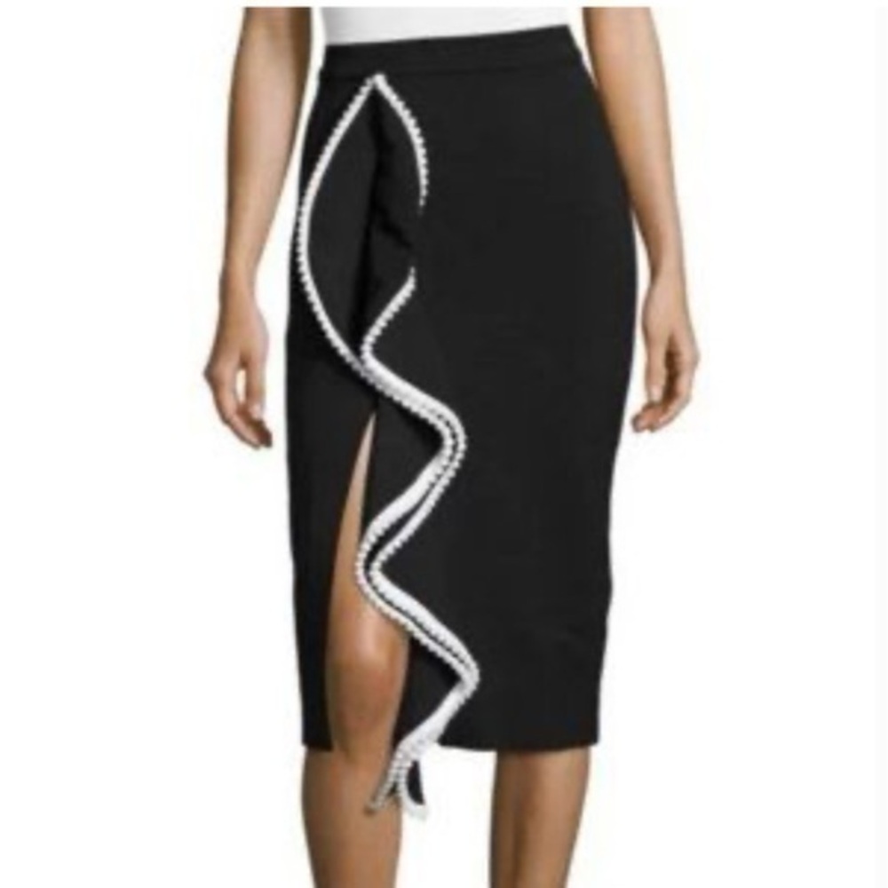 NWT ALEXIS Pom-Pom Embellishments Knee-Length Skirt size medium pencil skirt